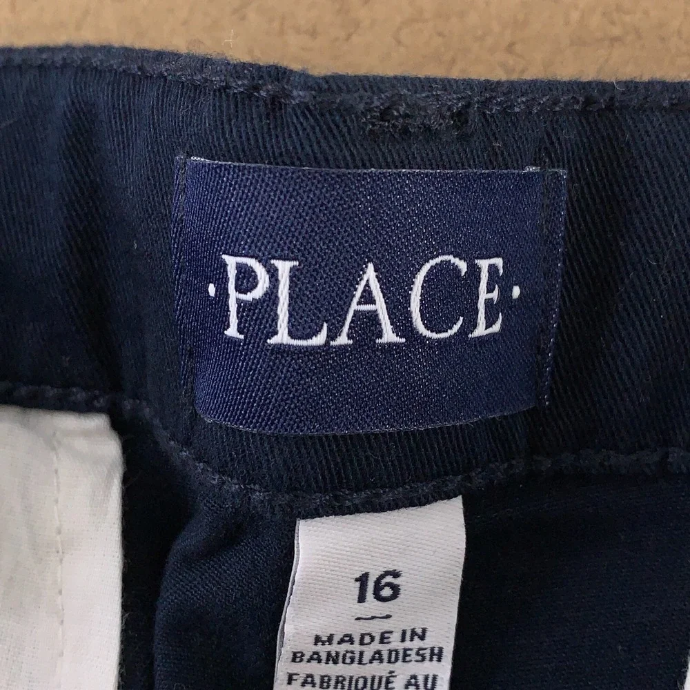 The Children's Place Boys Size 16 Navy Uniform Stretch Skinny Chino Pants NWT